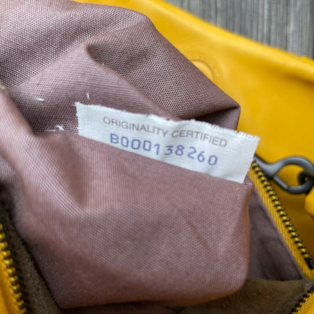 Bottega Veneta Women Shoulder Bag Yellow Intrecciato Leather Hobo Made in Italy - Picture 9 of 12